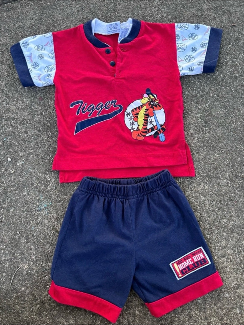 Tigger Red & Navy Short Sleeve Kids Tee and Shorts Set